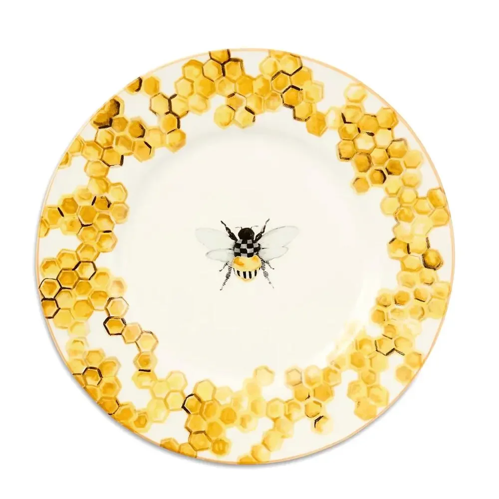 NEW MacKenzie-Childs Queen Bee Dinner Plate 11in Stoneware